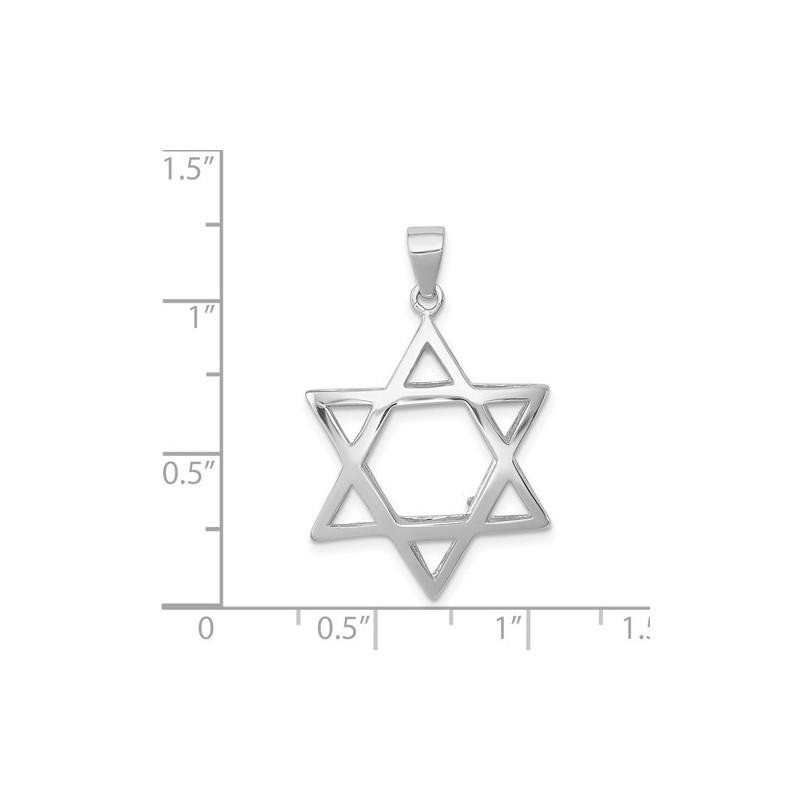 Sterling Silver Curved Star of David Pendant | Jewelry | Judaica